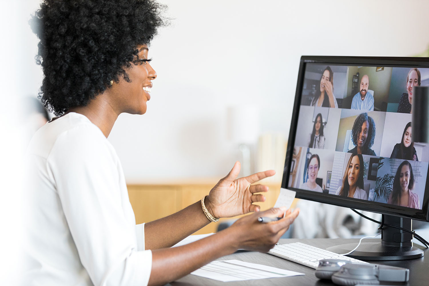 Woman on a Zoom call